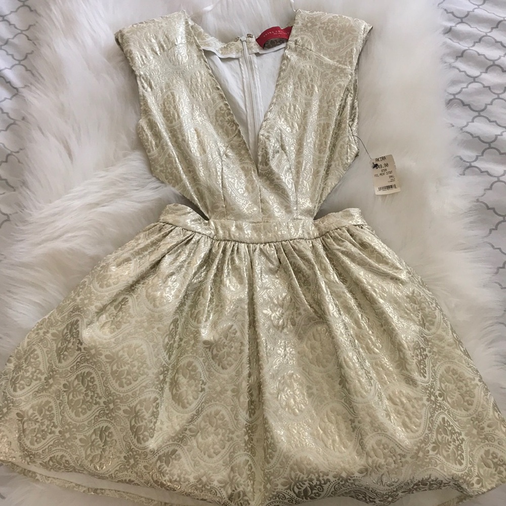 Akira Chicago red label small gold foil dress - Picture 1 of 3